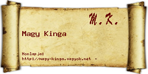 Magy Kinga névjegykártya